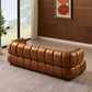 Jasmin Channel Tufted Genuine Leather Sofa 90”