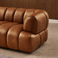 Jasmin Channel Tufted Genuine Leather Sofa 90”
