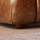 Jasmin Channel Tufted Genuine Leather Sofa 90”