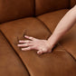 Jasmin Channel Tufted Genuine Leather Sofa 90”