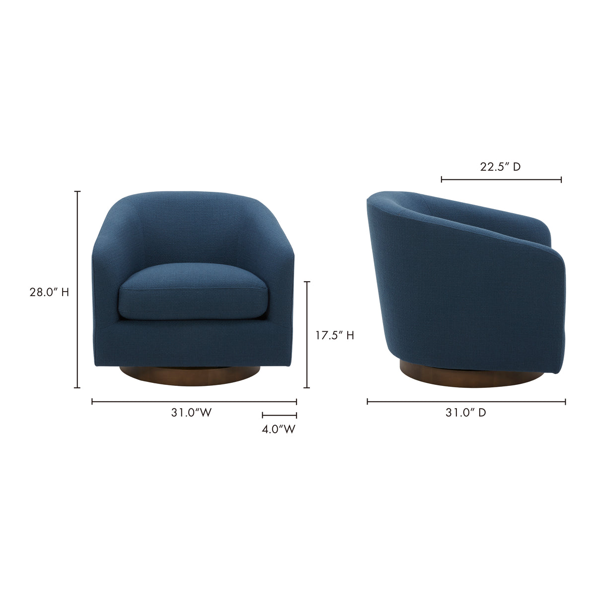 Oscy Swivel Chair – 31" Upholstered Accent Chair (2 Colors) (8)