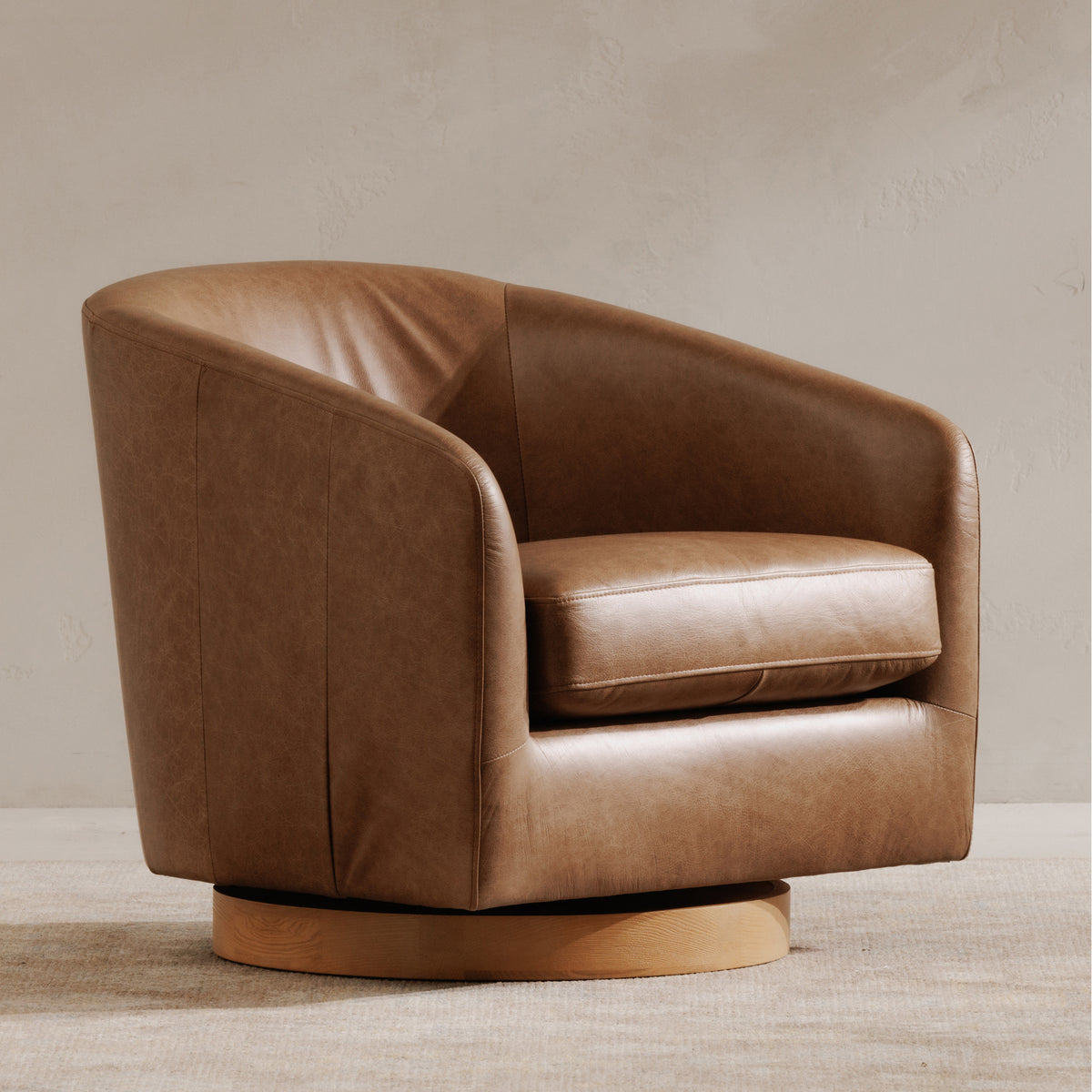 Oscy Leather Swivel Chair – 31" Accent Chair (2)