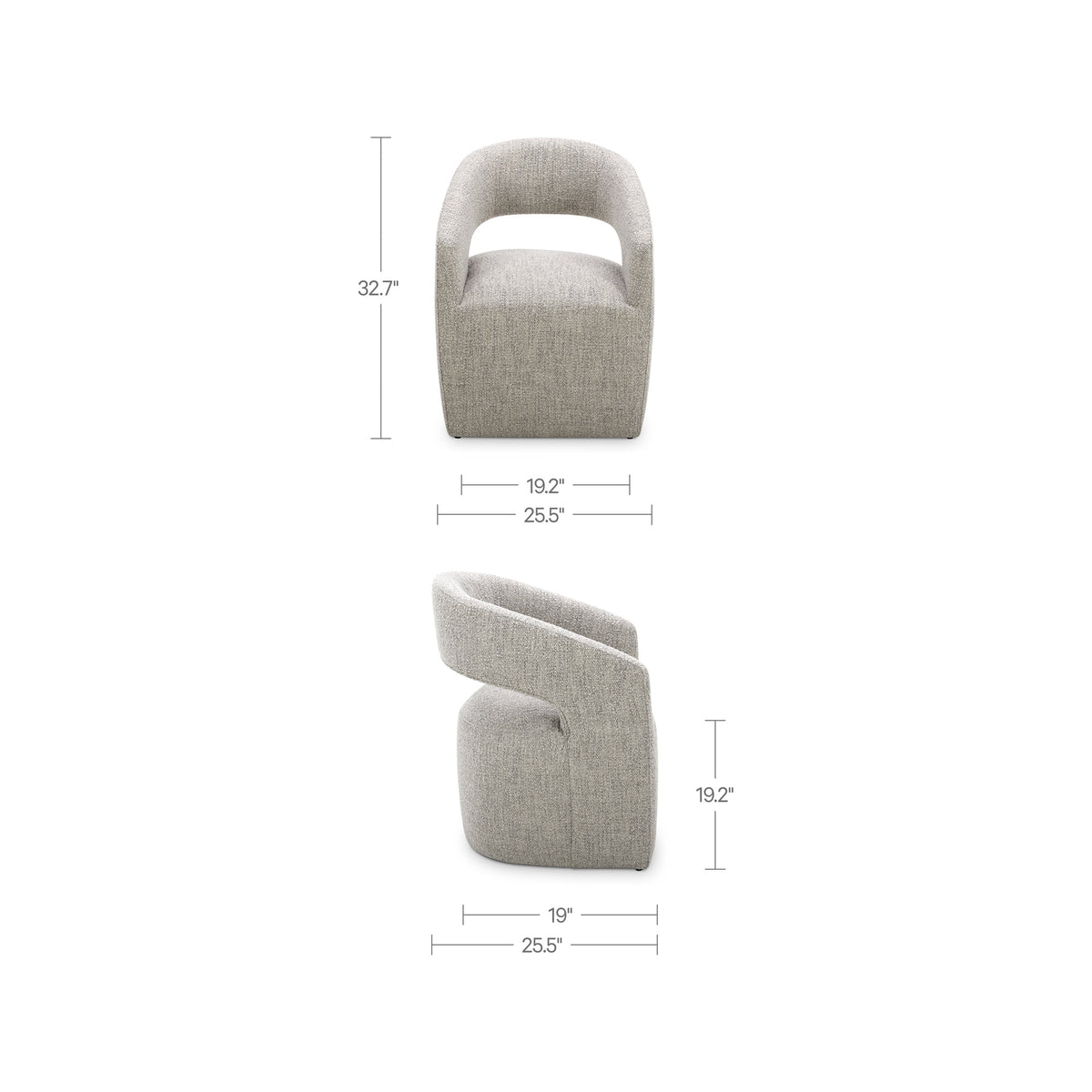 Barrow Rolling Dining Chair – 25.5" Boucle Dining Chair (3 Colors) (26)