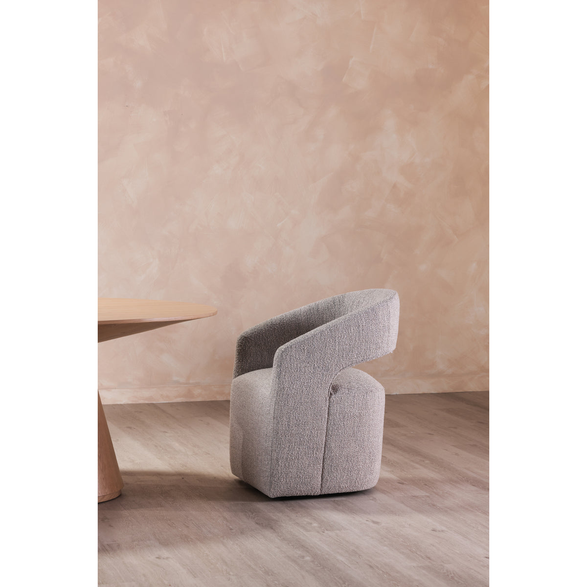 Barrow Rolling Dining Chair – 25.5" Boucle Dining Chair (3 Colors) (24)