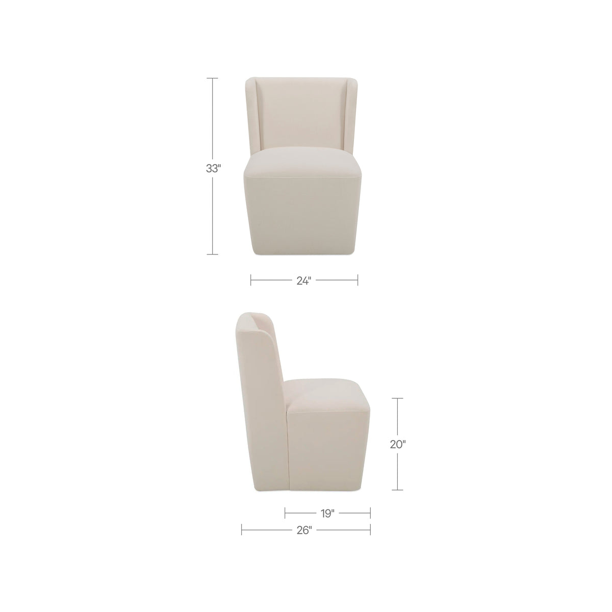 Cormac Dining Chair – 24" Rolling Upholstered Dining Chair (3 Colors) (4)