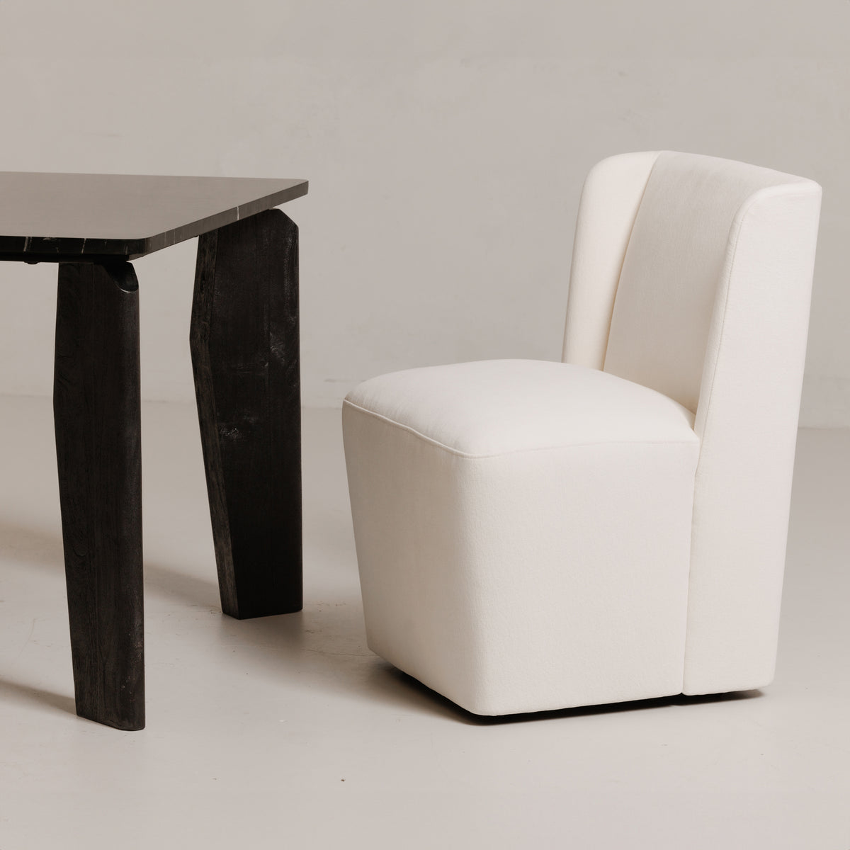 Cormac Dining Chair – 24" Rolling Upholstered Dining Chair (3 Colors) (2)