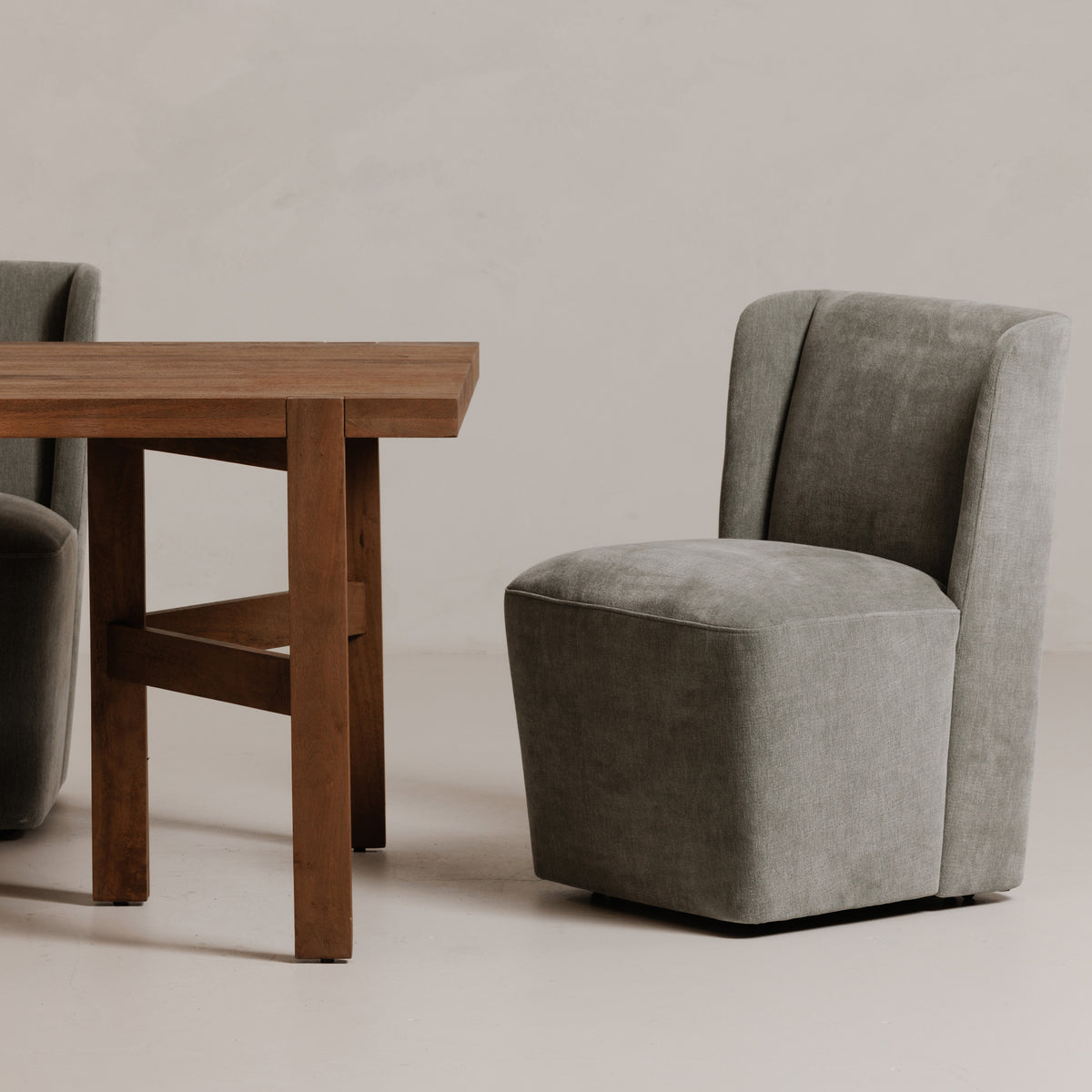 Cormac Dining Chair – 24" Rolling Upholstered Dining Chair (3 Colors) (6)