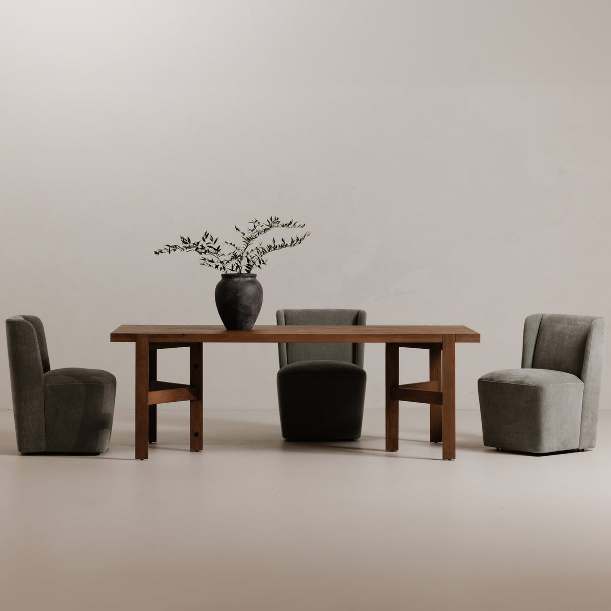 Cormac Dining Chair – 24" Rolling Upholstered Dining Chair (3 Colors) (7)