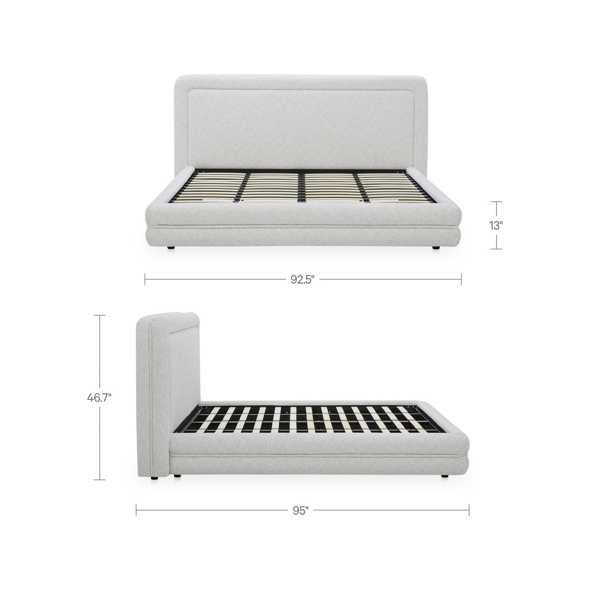 Tory Bed – 76.75" Queen and 92.5" King Upholstered Bed (18)