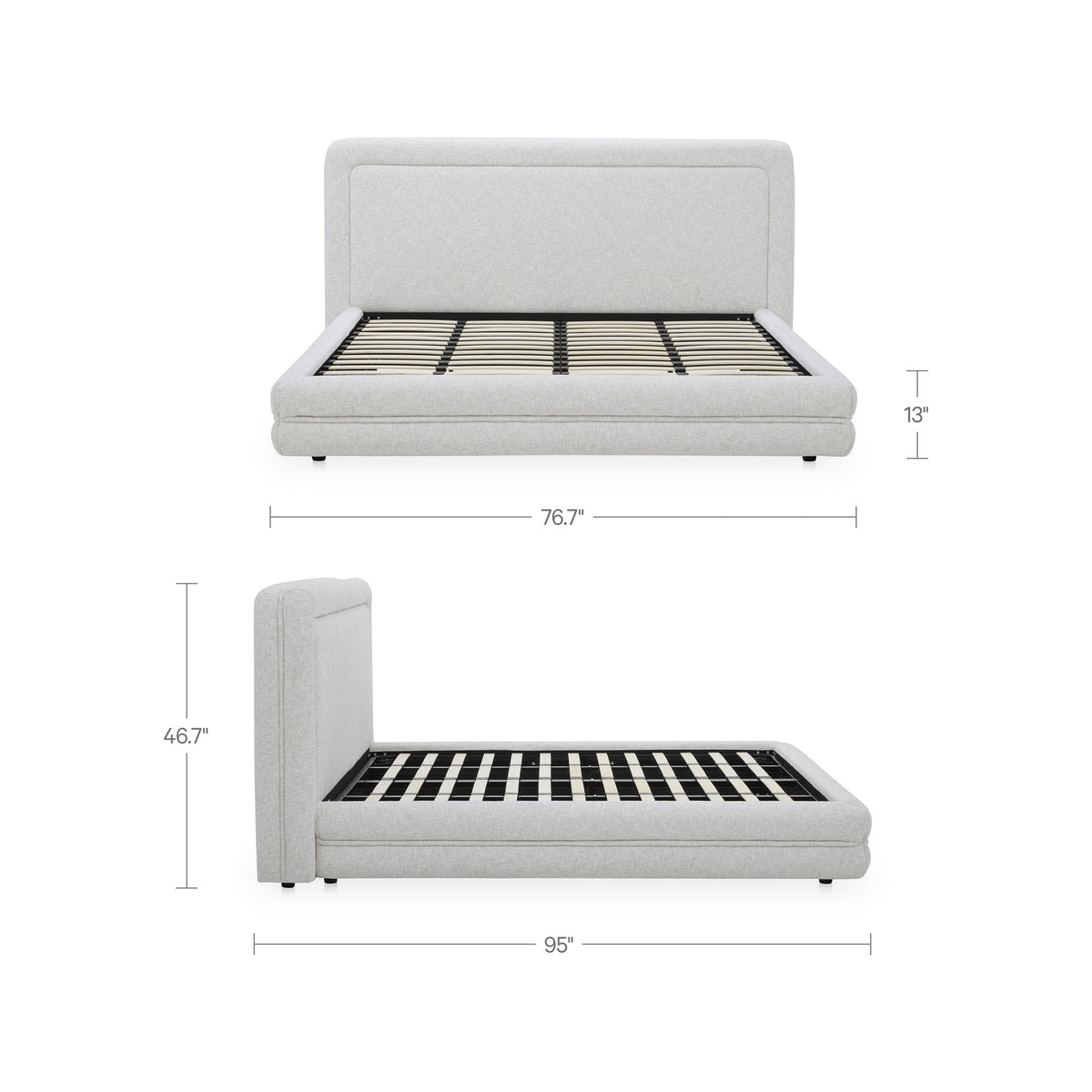 Tory Bed – 76.75" Queen and 92.5" King Upholstered Bed (10)