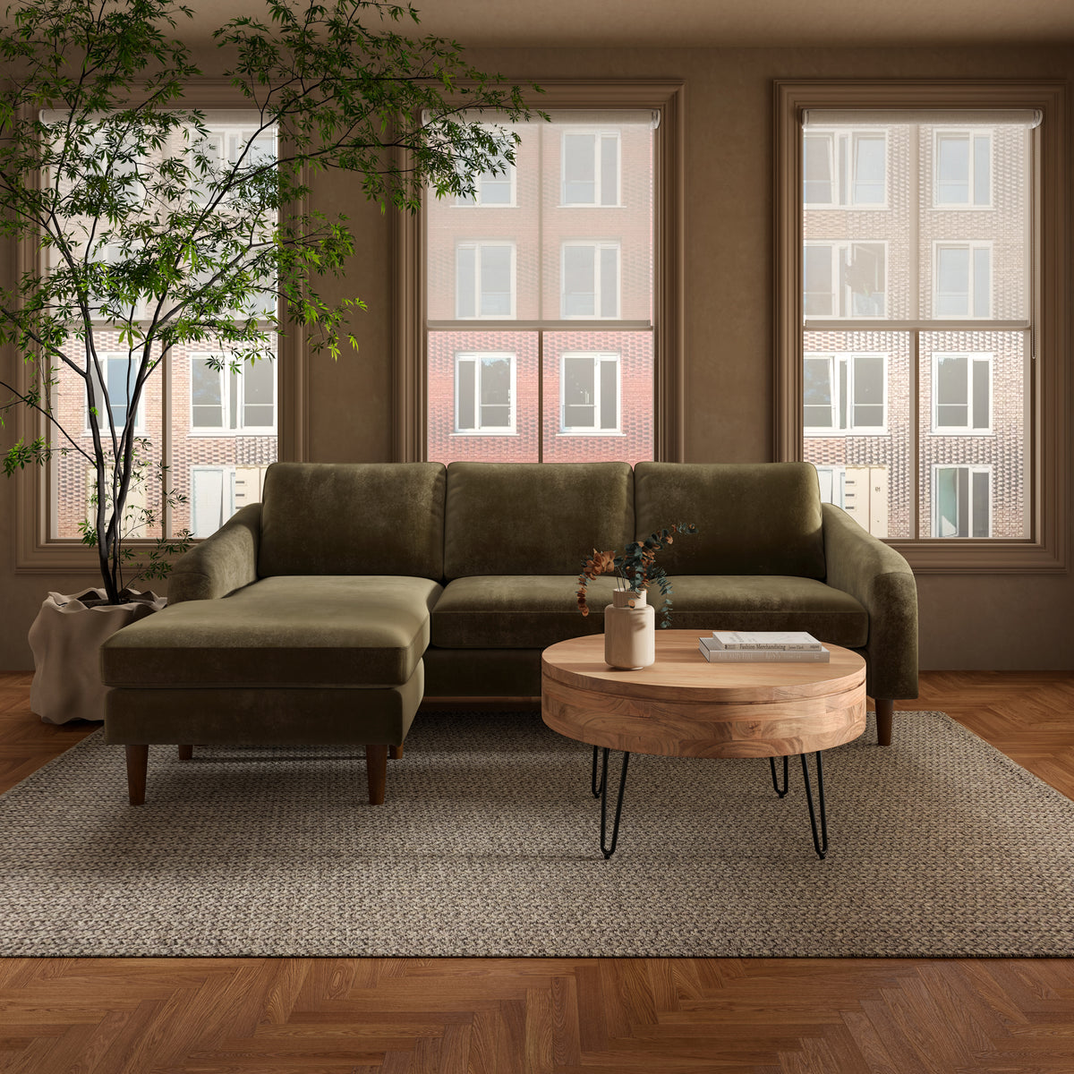 Privado Storage Coffee Table – 31" Round Acacia Coffee Table (14)