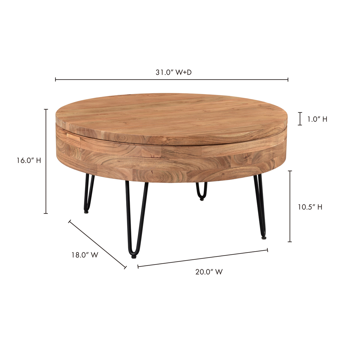 Privado Storage Coffee Table – 31" Round Acacia Coffee Table (12)