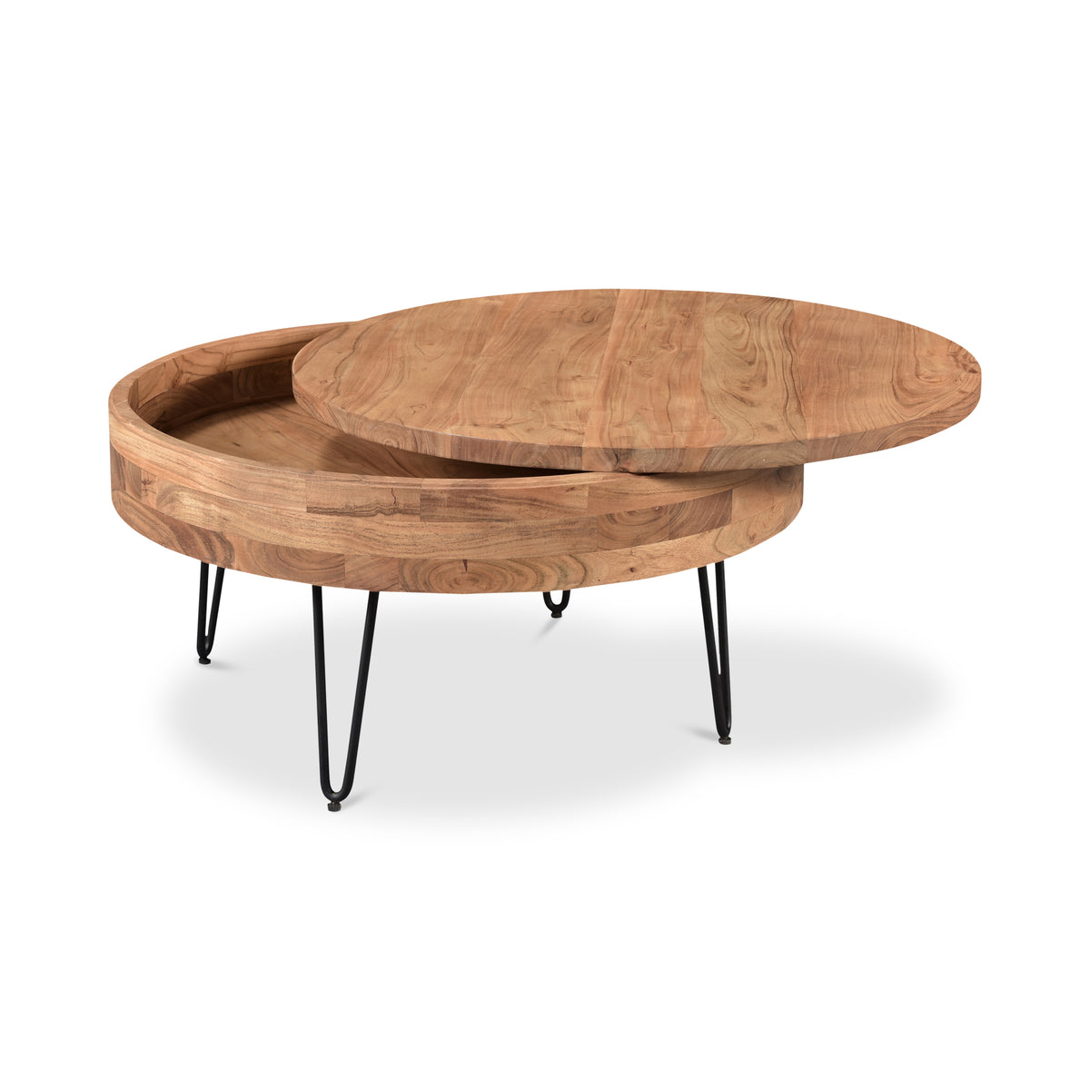 Privado Storage Coffee Table – 31" Round Acacia Coffee Table (2)