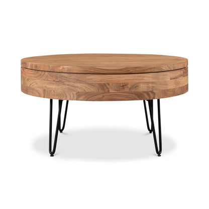 Privado Storage Coffee Table – 31" Round Acacia Coffee Table (1)