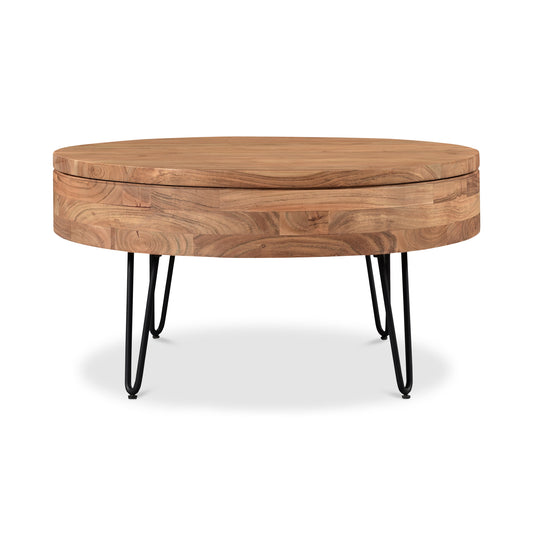 Privado Storage Coffee Table – 31" Round Acacia Coffee Table (1)