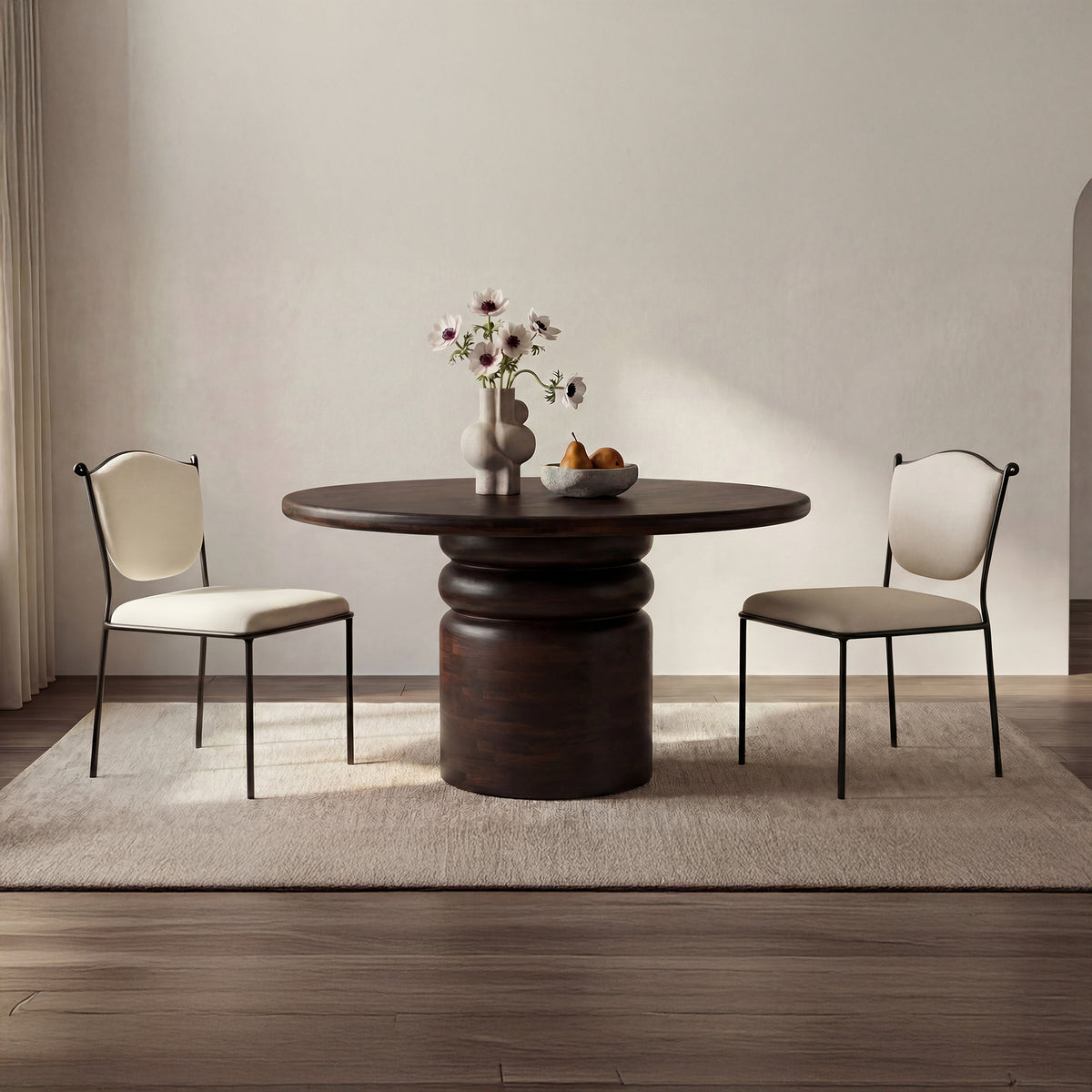Maro Dining Table – 54" Round Mango Wood Dining Table (2 Colors) (6)