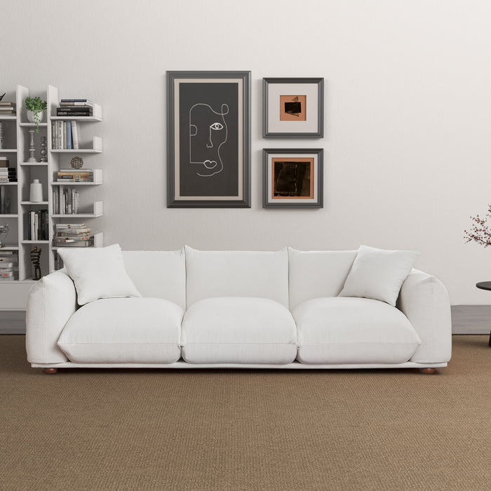 Kely Boho Chic Boucle Sofa – in room setting