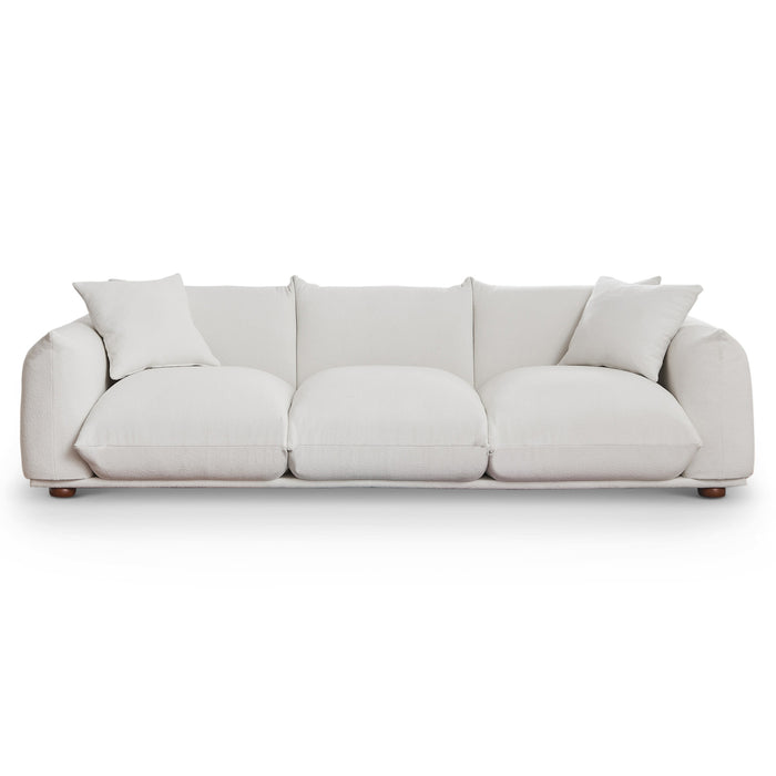Kely Boho Chic Boucle Sofa in Cream Boucle