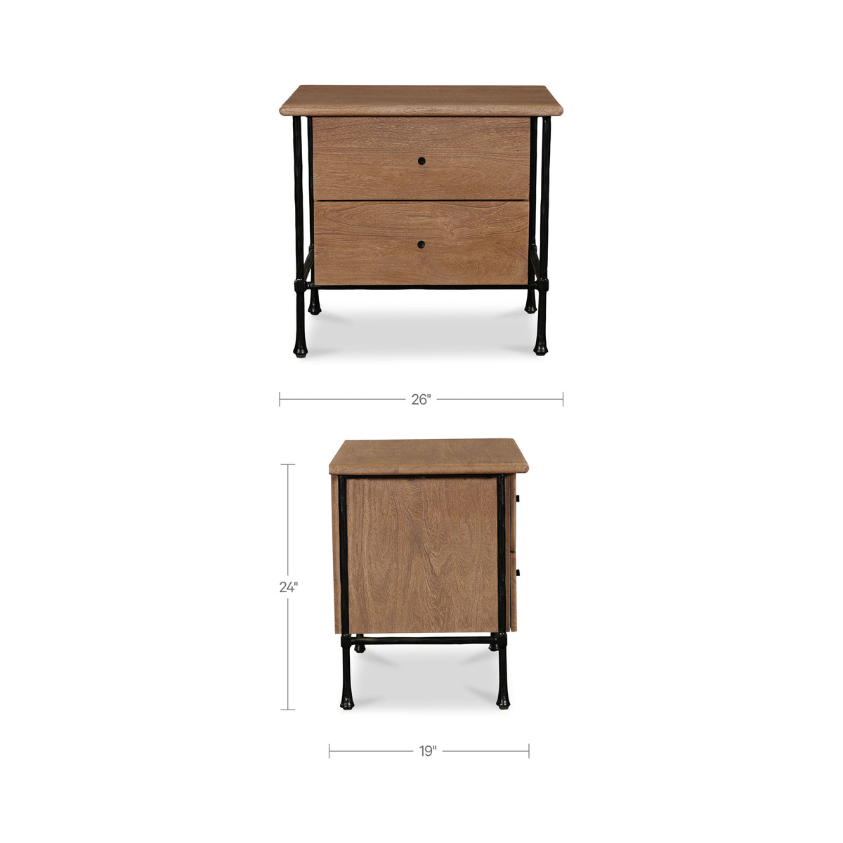 Rene Nightstand – 26" Acacia Wood Nightstand (12)