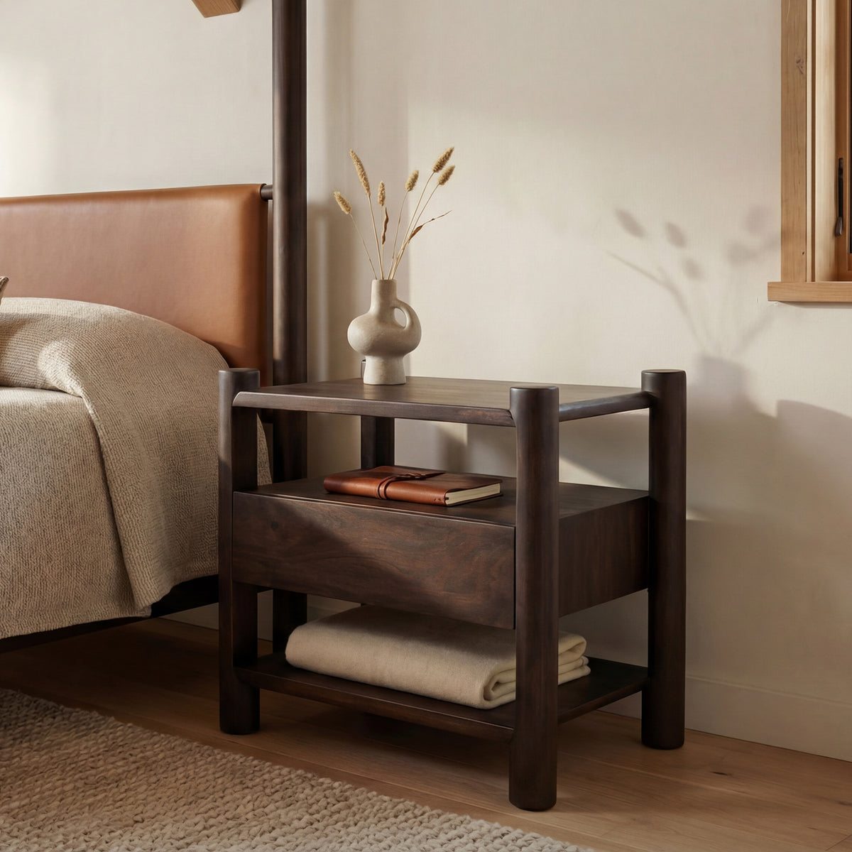 Devin Nightstand – 23" Solid Acacia Nightstand (11)