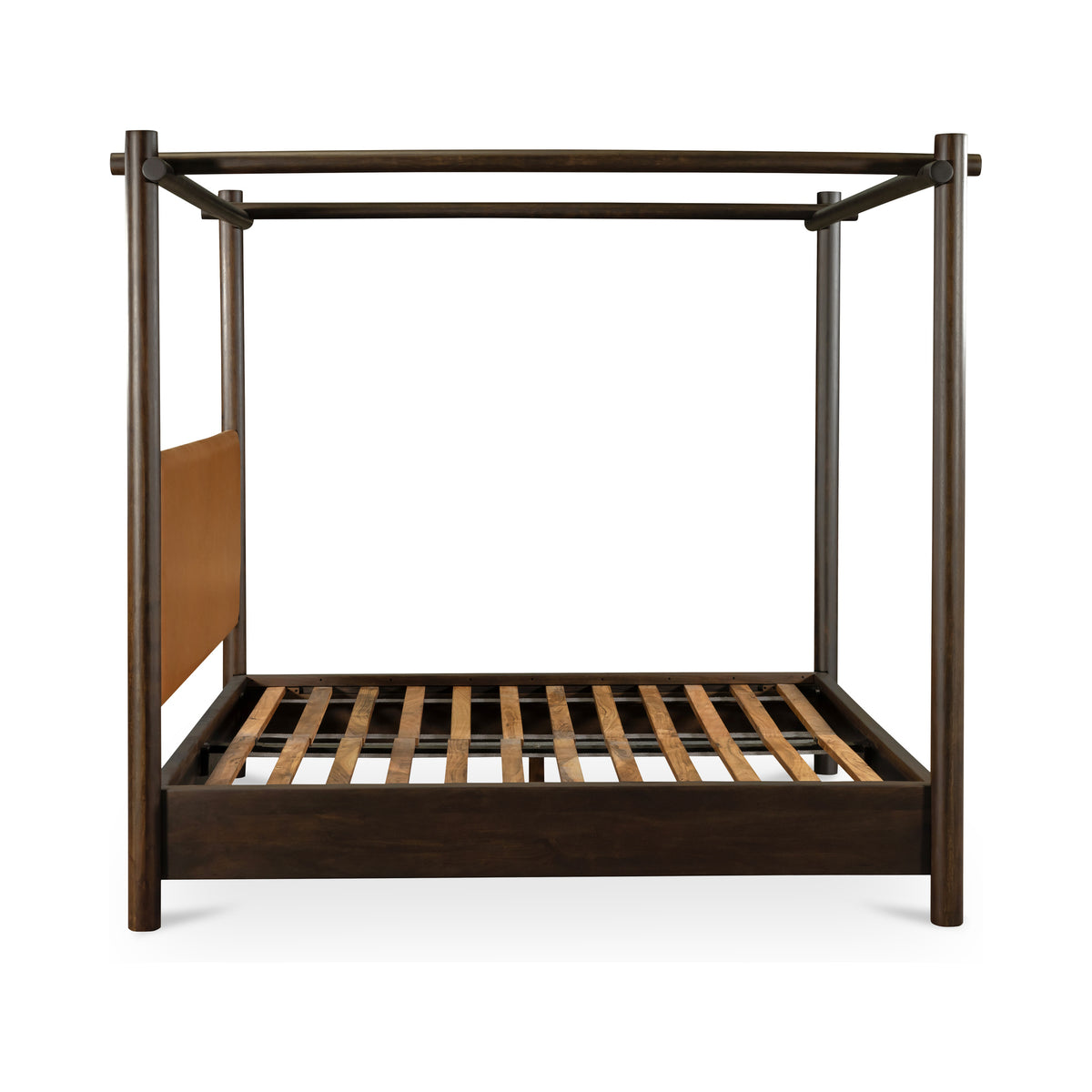 Devin Canopy Bed – 72.5" Queen and 88.5" King Leather and Acacia Bed (5)
