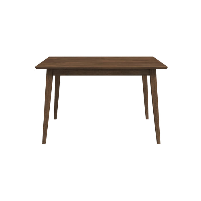 Levi MCM Walnut Dining Table – Rectangular Solid Wood Table (3 Sizes, 2 Colors) featuring a sleek mid-century design.