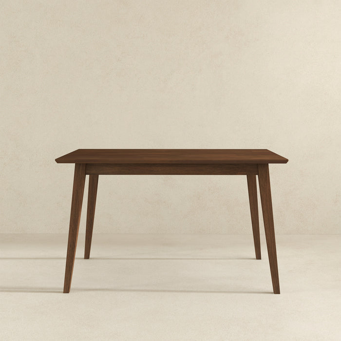 Levi MCM Walnut Dining Table – Rectangular Solid Wood Table (3 Sizes, 2 Colors) on a neutral background.