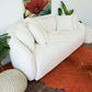 Linden Modern Ivory Boucle Curvy Sofa 85"