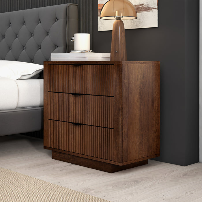 Lola Styled Solid Wood Walnut Nightstand 31" (2 or 3 Drawers)