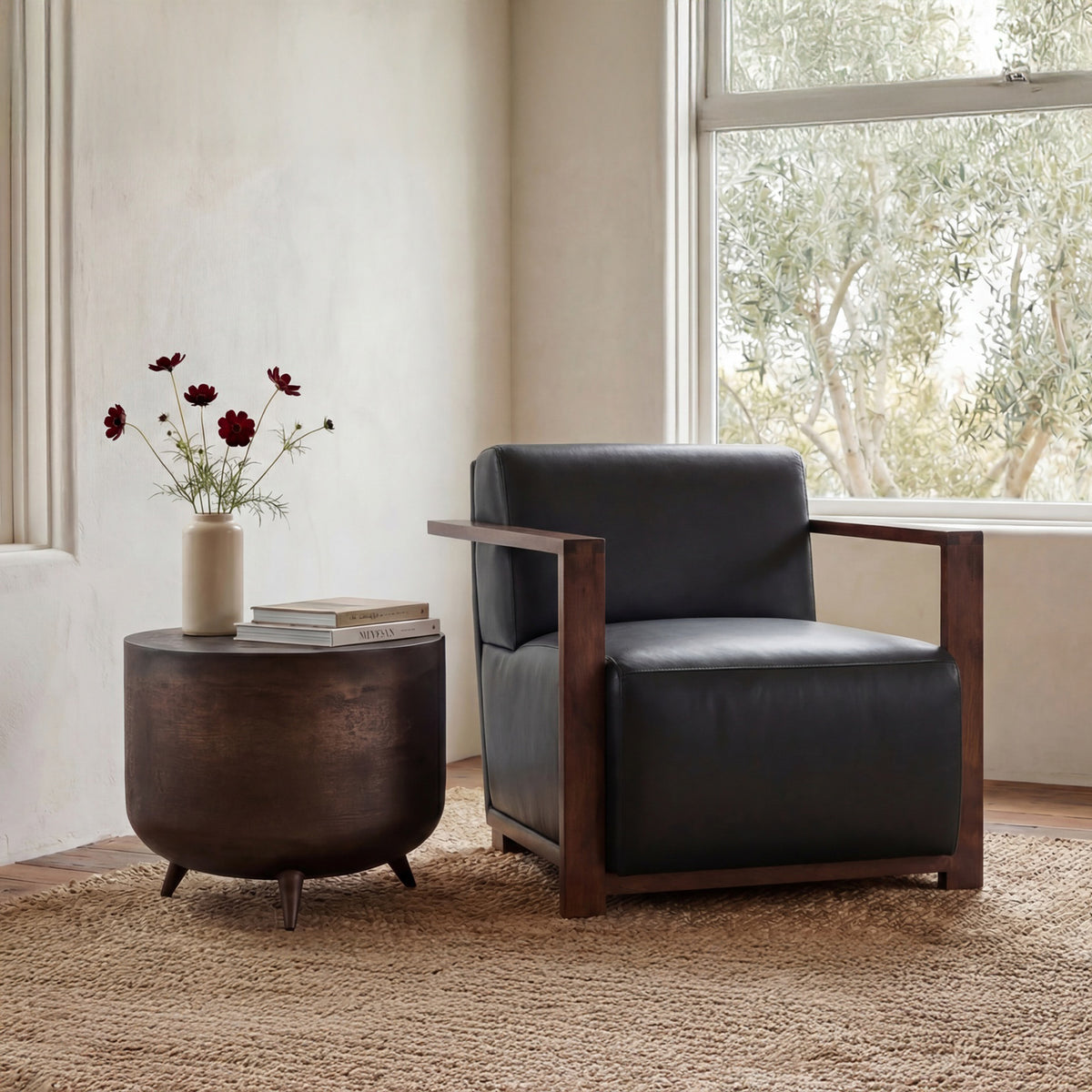 Barnes Accent Chair – 31" Leather Accent Chair (2 Colors) (3)