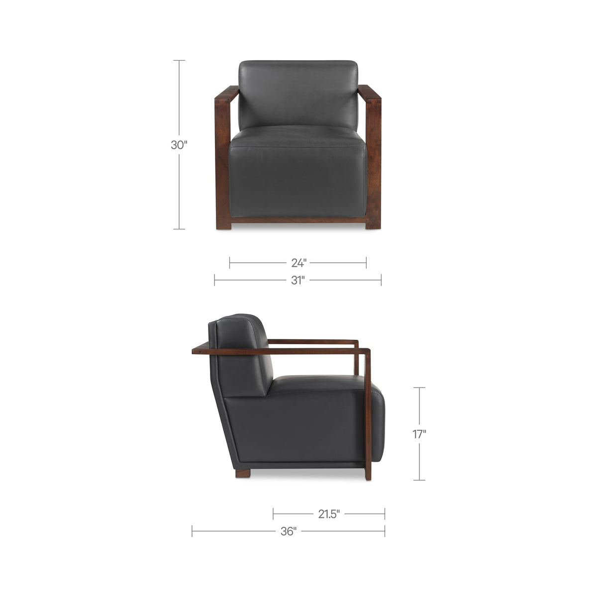 Barnes Accent Chair – 31" Leather Accent Chair (2 Colors) (4)