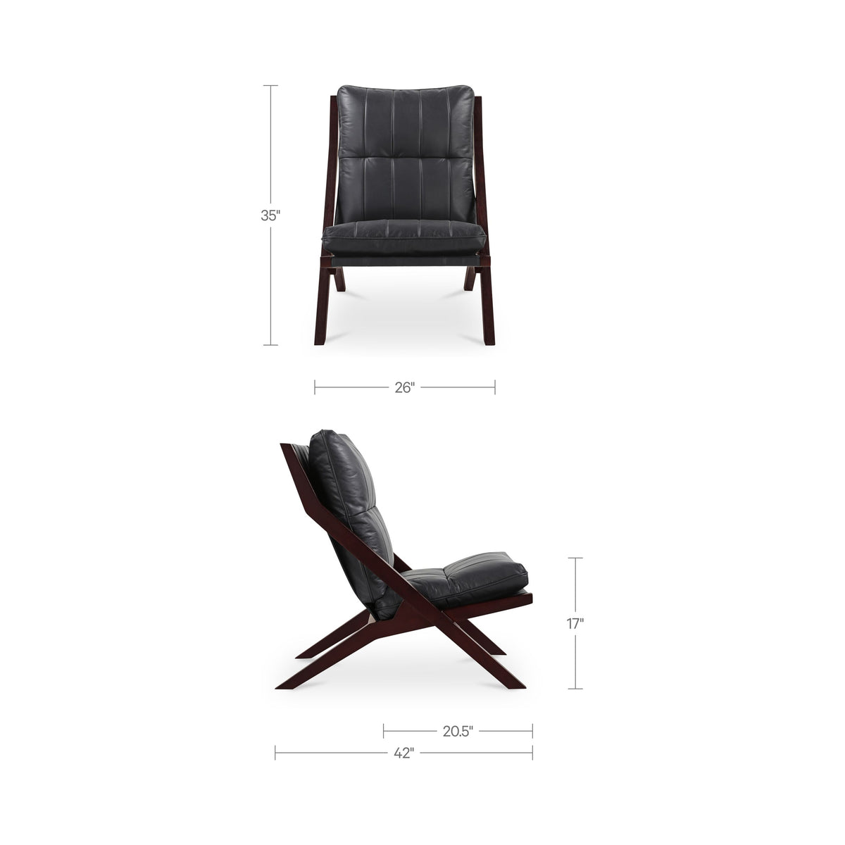 Preston Accent Chair – 26" Leather Accent Chair (2 Colors) (4)