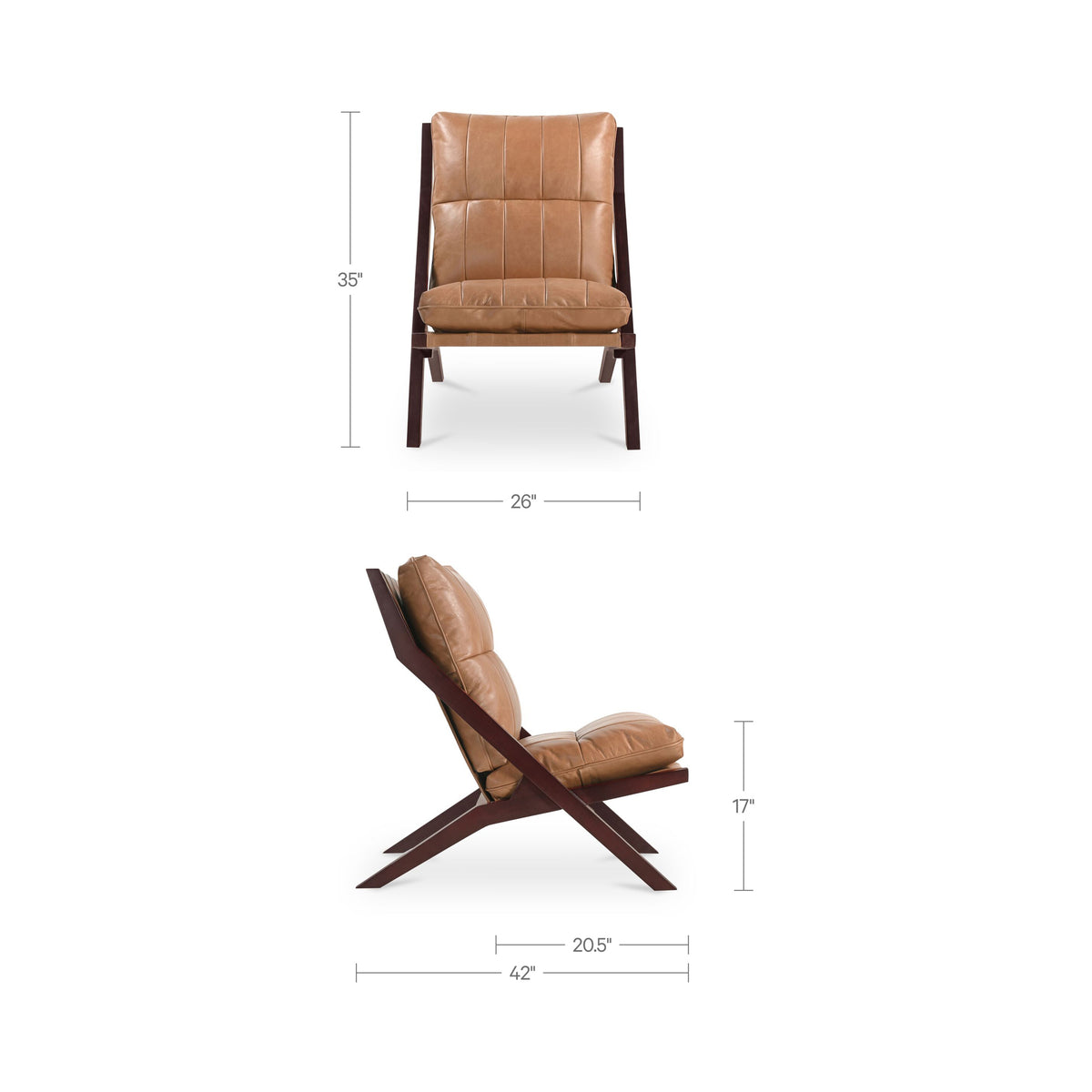 Preston Accent Chair – 26" Leather Accent Chair (2 Colors) (6)