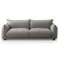 Emma 89" Genuine Leather Sofa with Solid Wood Frame & Accent Pillows (3 Colors)
