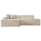 Contemporary Corduroy Chaise Sofa Sectional 102” – Mar Modern L-Shape Corduroy Couch (3 Colors) in beige
