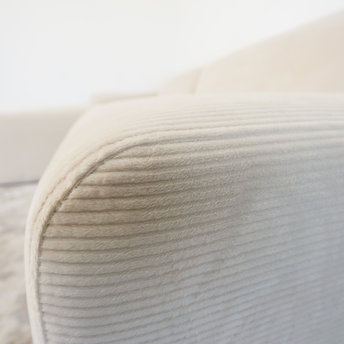 Contemporary Corduroy Chaise Sofa Sectional 102” – close-up detail