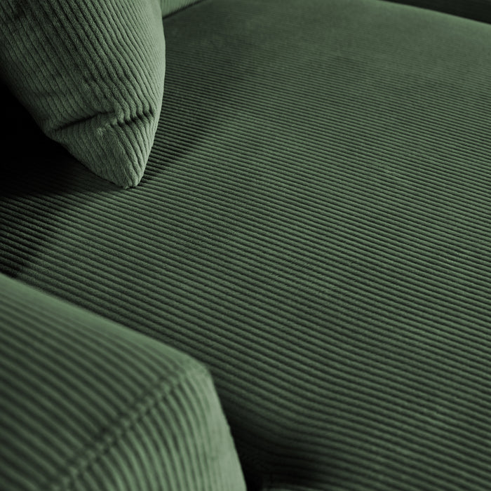 Contemporary Corduroy Chaise Sofa Sectional 102” – close-up detail