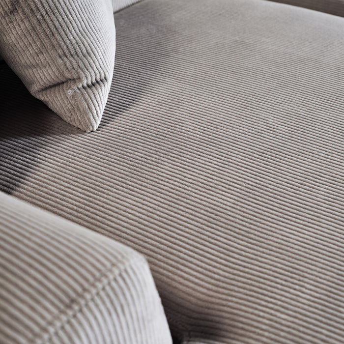 Contemporary Corduroy Chaise Sofa Sectional 102” – close-up detail