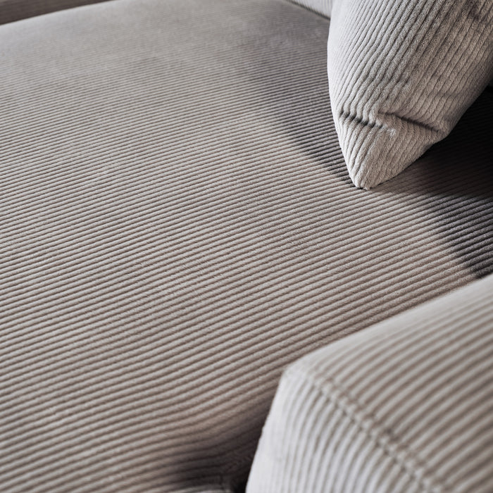 Contemporary Corduroy Chaise Sofa Sectional 102” – Mar Modern L-Shape Corduroy Couch (3 Colors) texture detail.