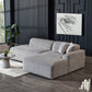 Mar Modern Corduroy Sectional Chaise Sofa 102" (3 Colors)