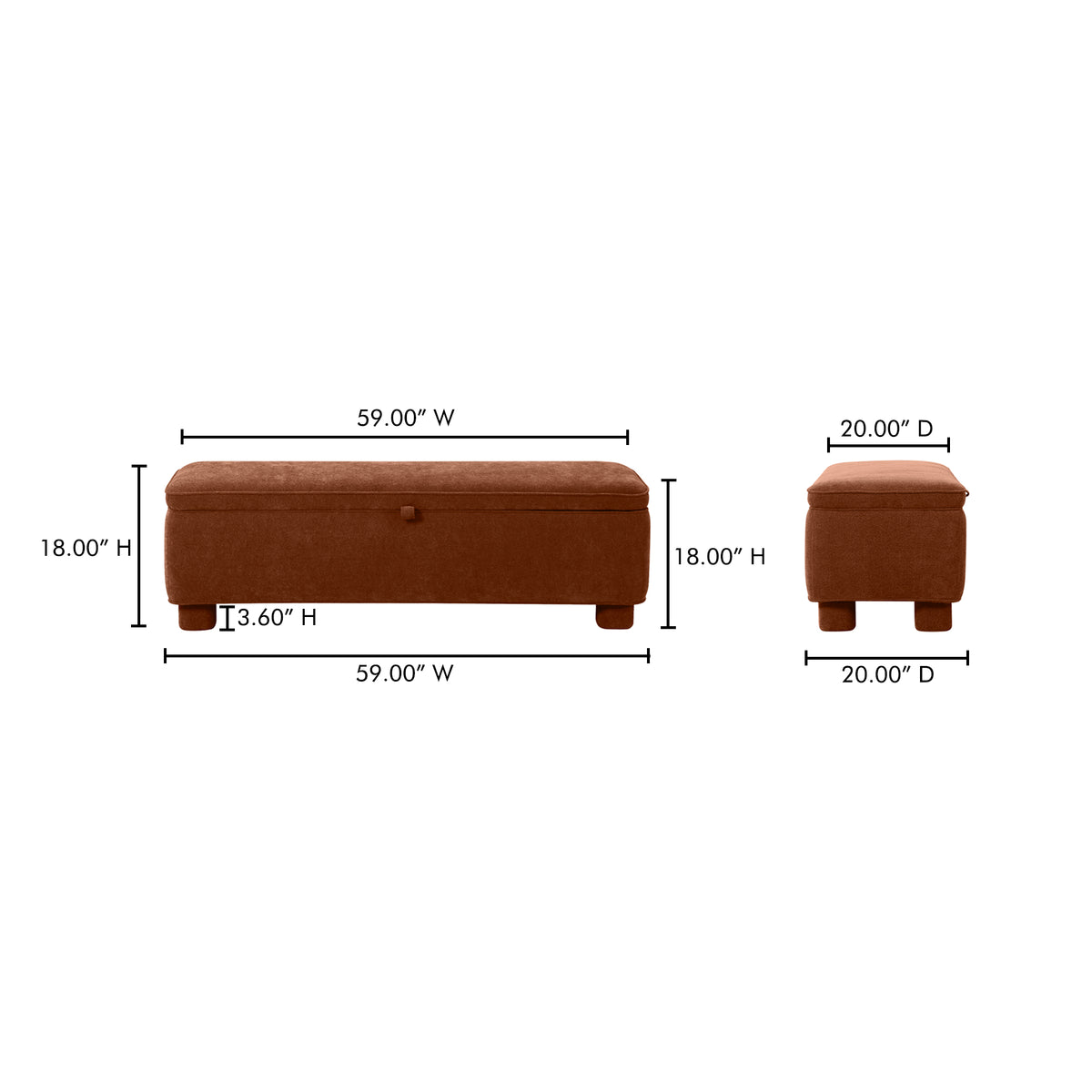 Ichigo Storage Bench – 59" Upholstered Storage Bench (2 Colors) (12)