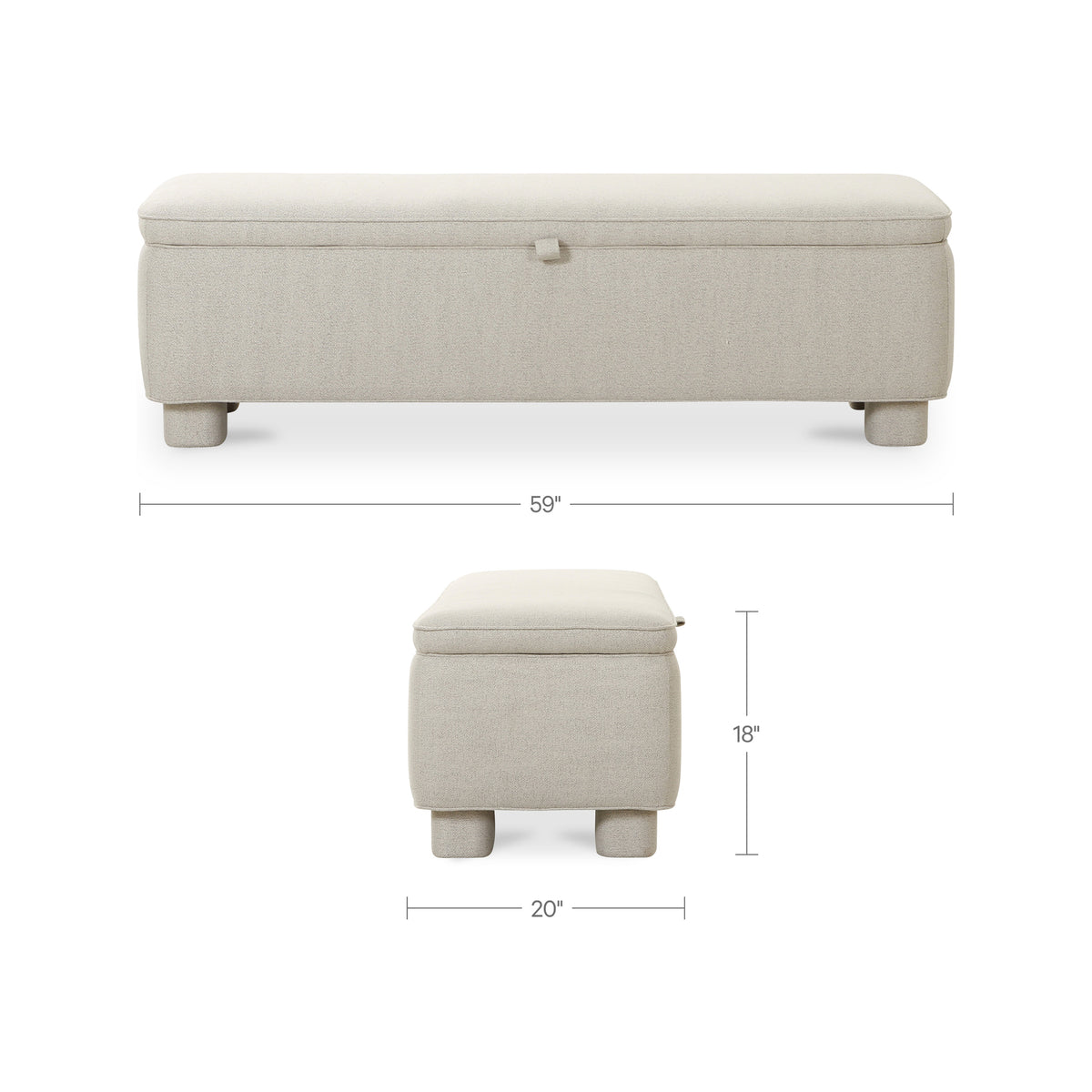 Ichigo Storage Bench – 59" Upholstered Storage Bench (2 Colors) (24)