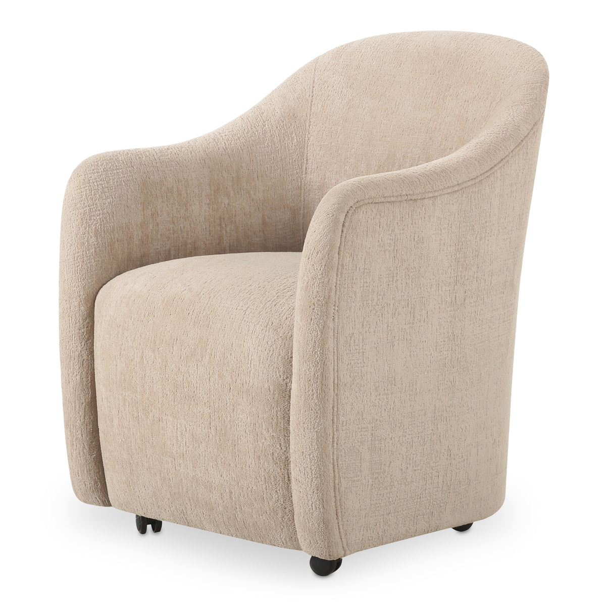 Drava Rolling Dining Chair – 26" Upholstered Dining Chair (2 Colors) (15)
