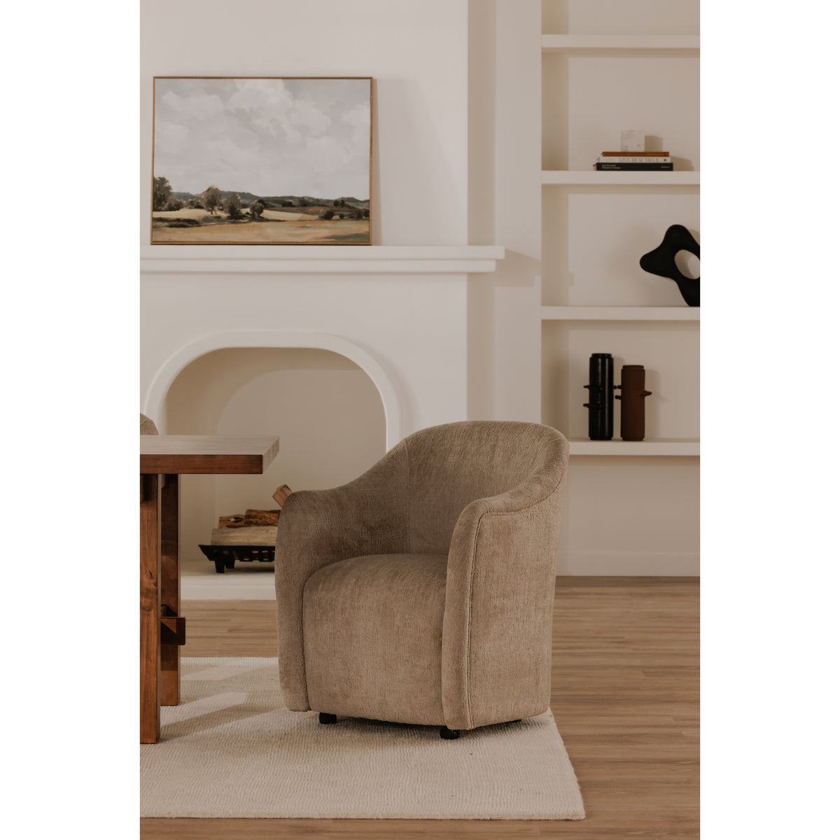 Drava Rolling Dining Chair – 26" Upholstered Dining Chair (2 Colors) (19)