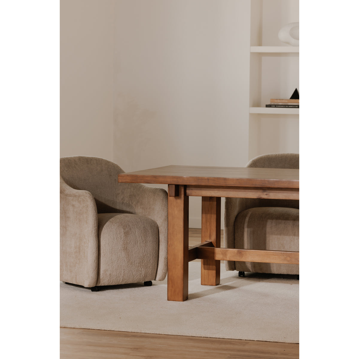 Drava Rolling Dining Chair – 26" Upholstered Dining Chair (2 Colors) (20)