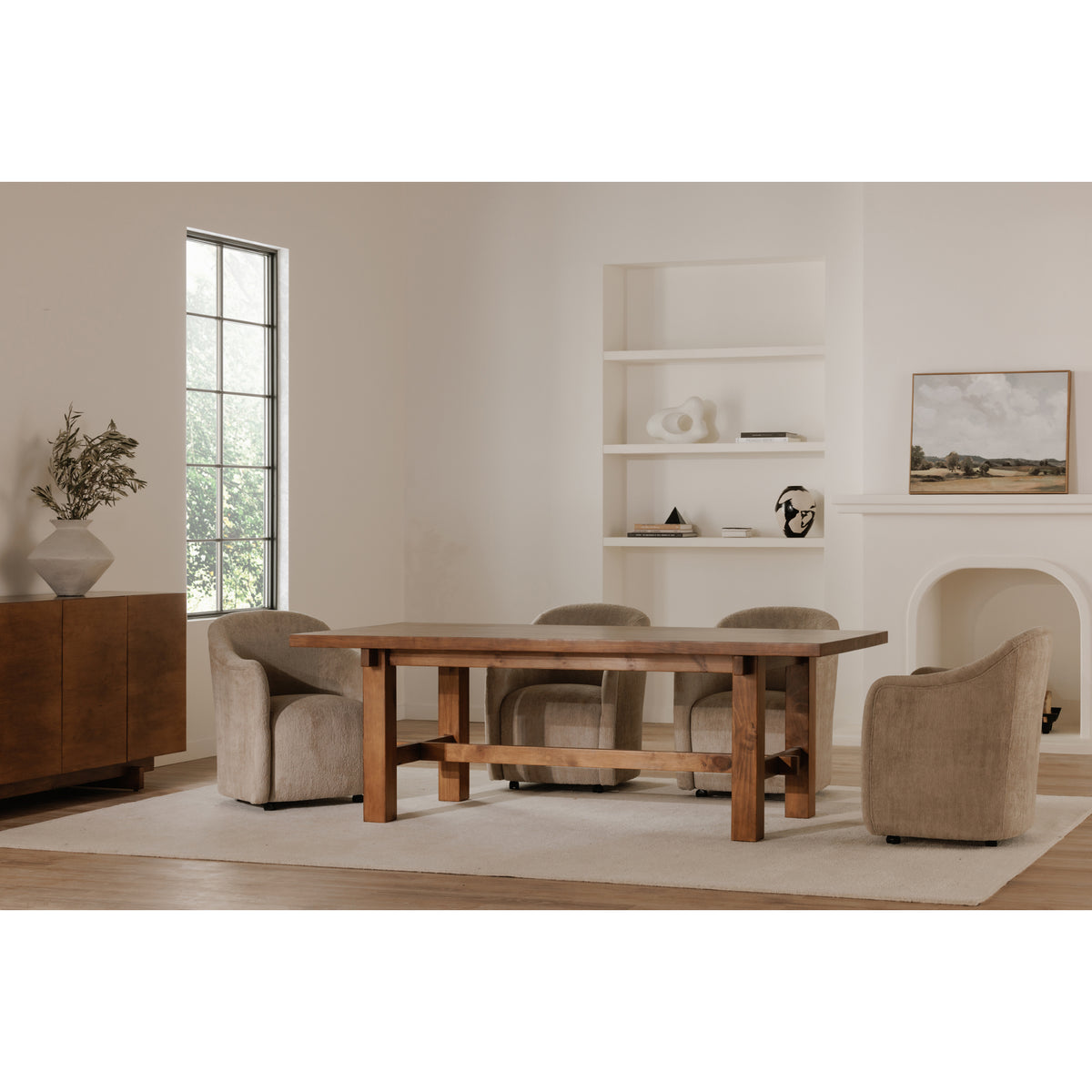 Drava Rolling Dining Chair – 26" Upholstered Dining Chair (2 Colors) (21)
