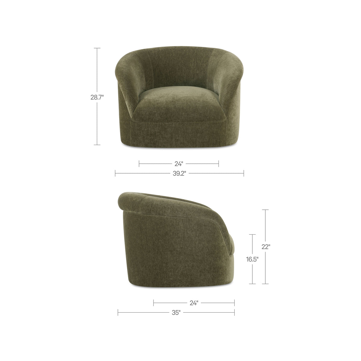 Thora Lounge Chair – 39.25" Upholstered Lounge Chair (3 Colors) (7)