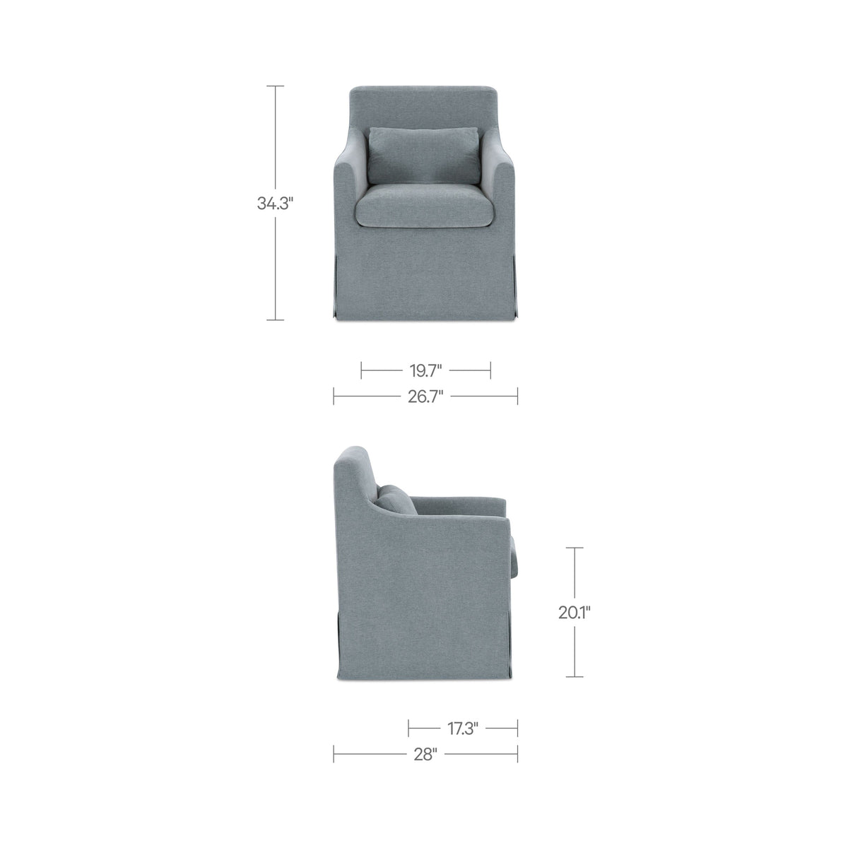 Lydia Slipcover Dining Chair – 26.75" Upholstered Dining Chair (3 Colors) (18)