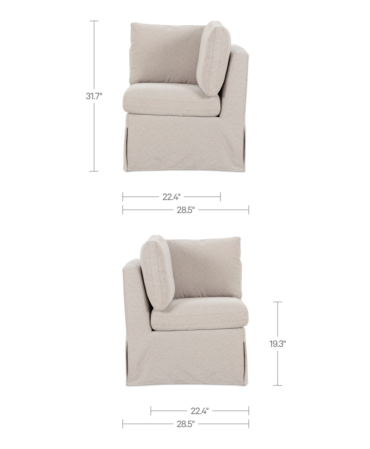 Fable Slipcover Dining Corner Chair – 28.5" Slipcovered Dining Chair (10)
