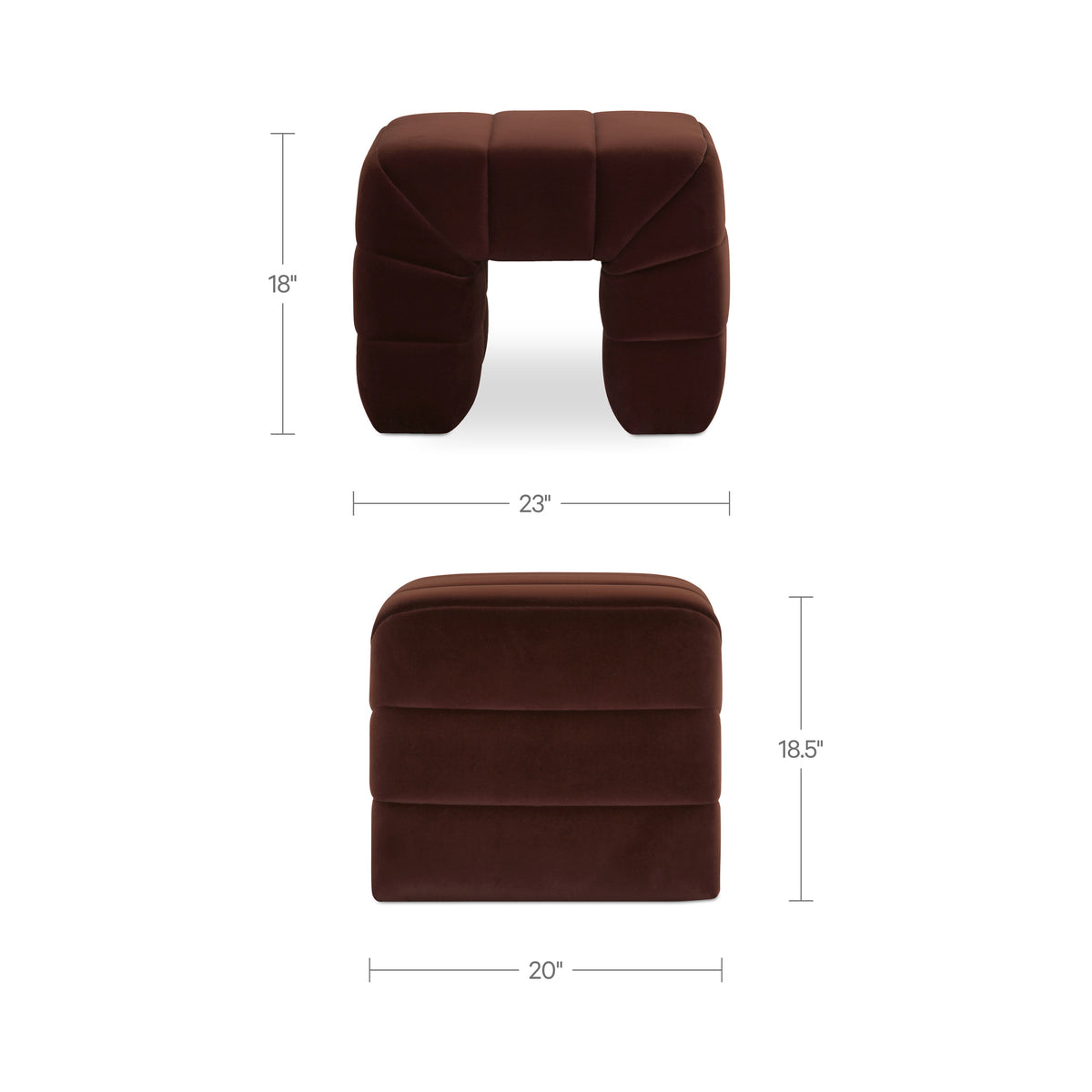 Verity Stool – 23" Channel-Detailed Upholstered Stool (2 Colors) (15)